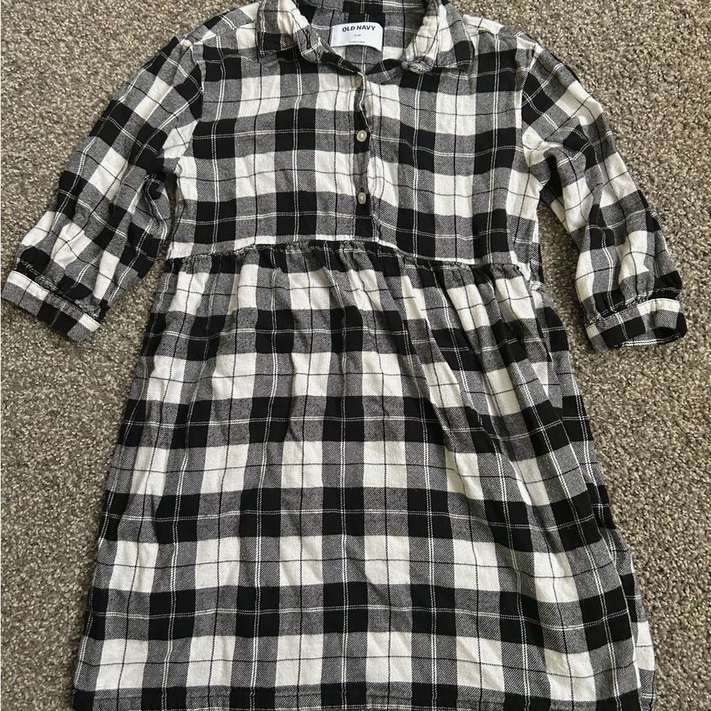 Old Navy Size 8  Med Girls flannel Dress Buffalo Plaid